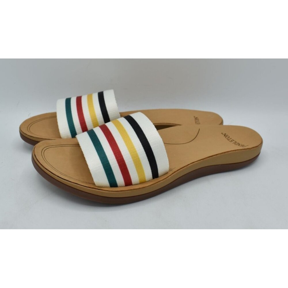 Pendleton Womens Size 7 Glacier National Park White Slide Sandals